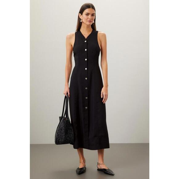 Proenza Schouler Dresses & Skirts - Proenza Schouler White Label Rumbled Button Front Dress Black Size 2 (READ)